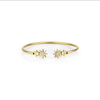 Brățară Daniel Klein Gold Edition, cu Elemente Florale și Zirconii Stralucitoare