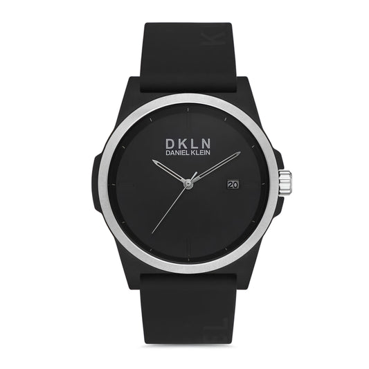 Ceas de Bărbați Daniel Klein Sport, Cadran Negru Mat și Ramă Argintie