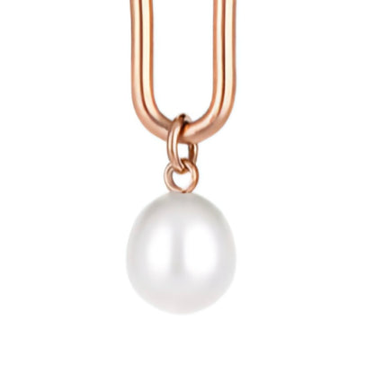 Cercei Freelook Rose Gold, Model Lungi cu Perle Elegante și Oțel Inoxidabil