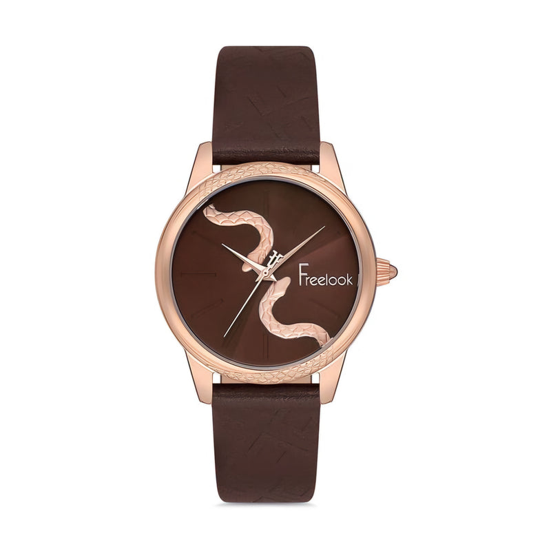 Ceas de Damă Freelook Belle Fashion, Șarpe 3D și Curea din Piele