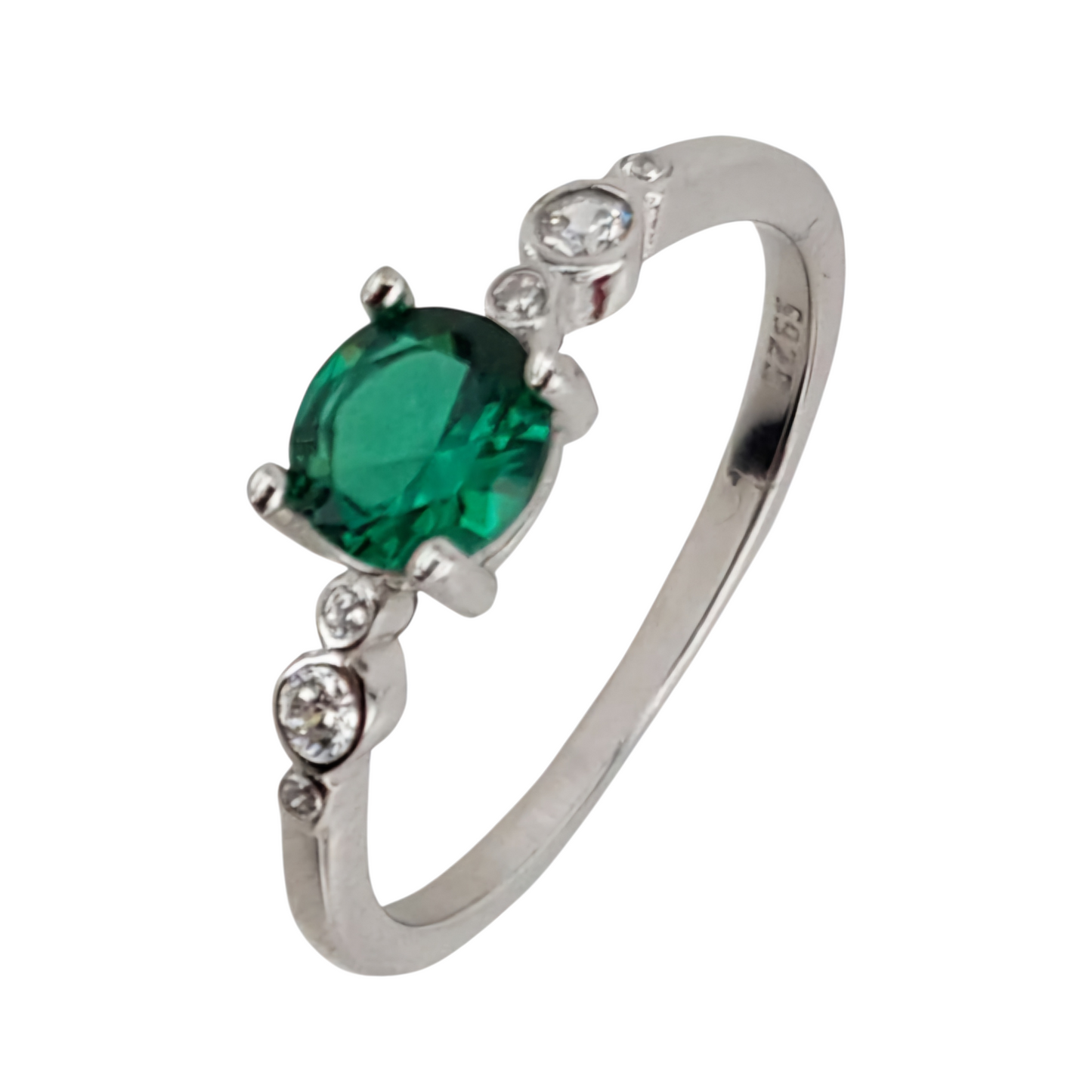 Inel THIA din Argint 925 cu Zirconiu Verde Smarald