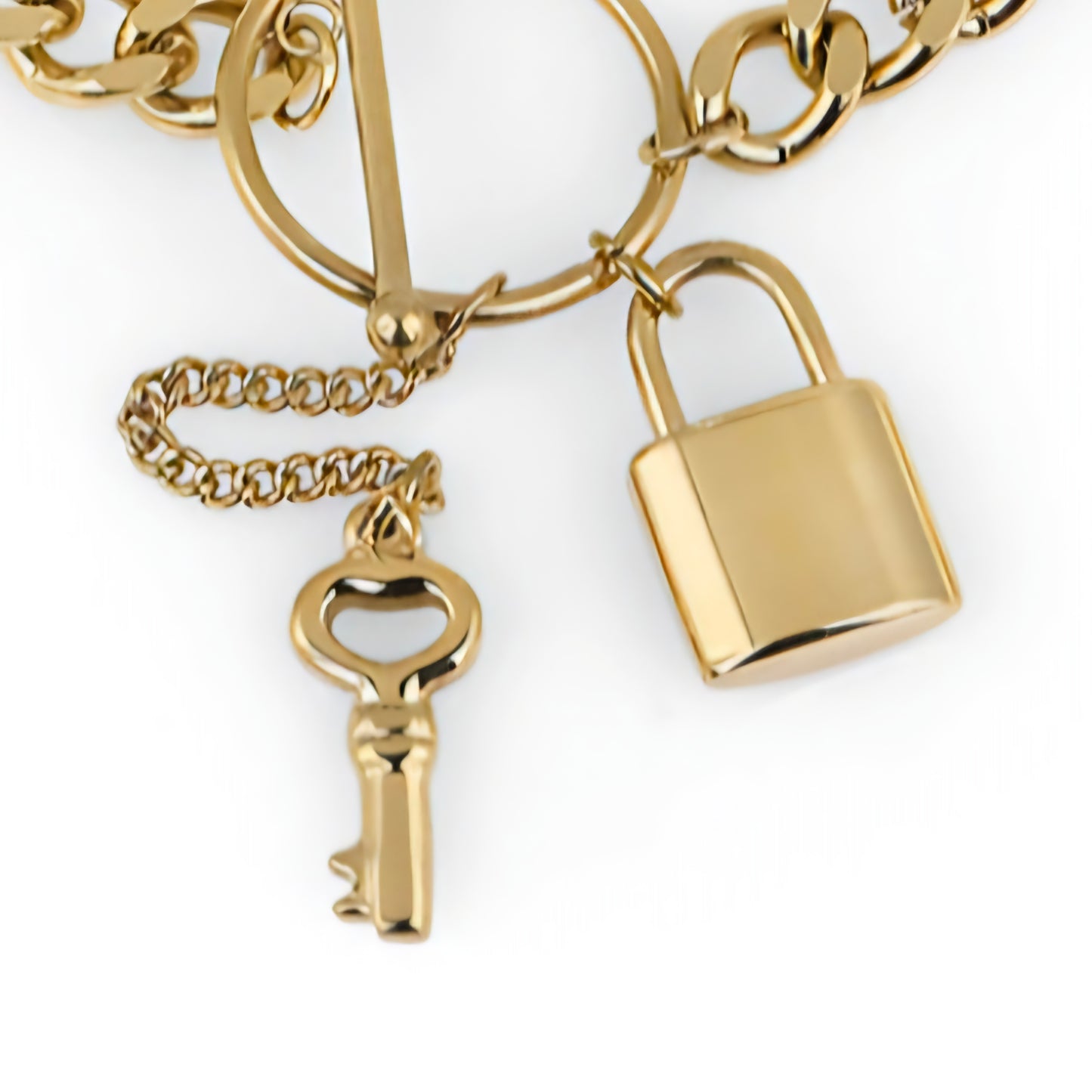 Brățară Daniel Klein Statement Aurie, cu Pandantive Lacăt și Cheie