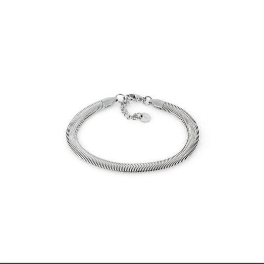 Brățară Freelook Argintie din Oțel Inoxidabil, Design Modern "Serpuit"