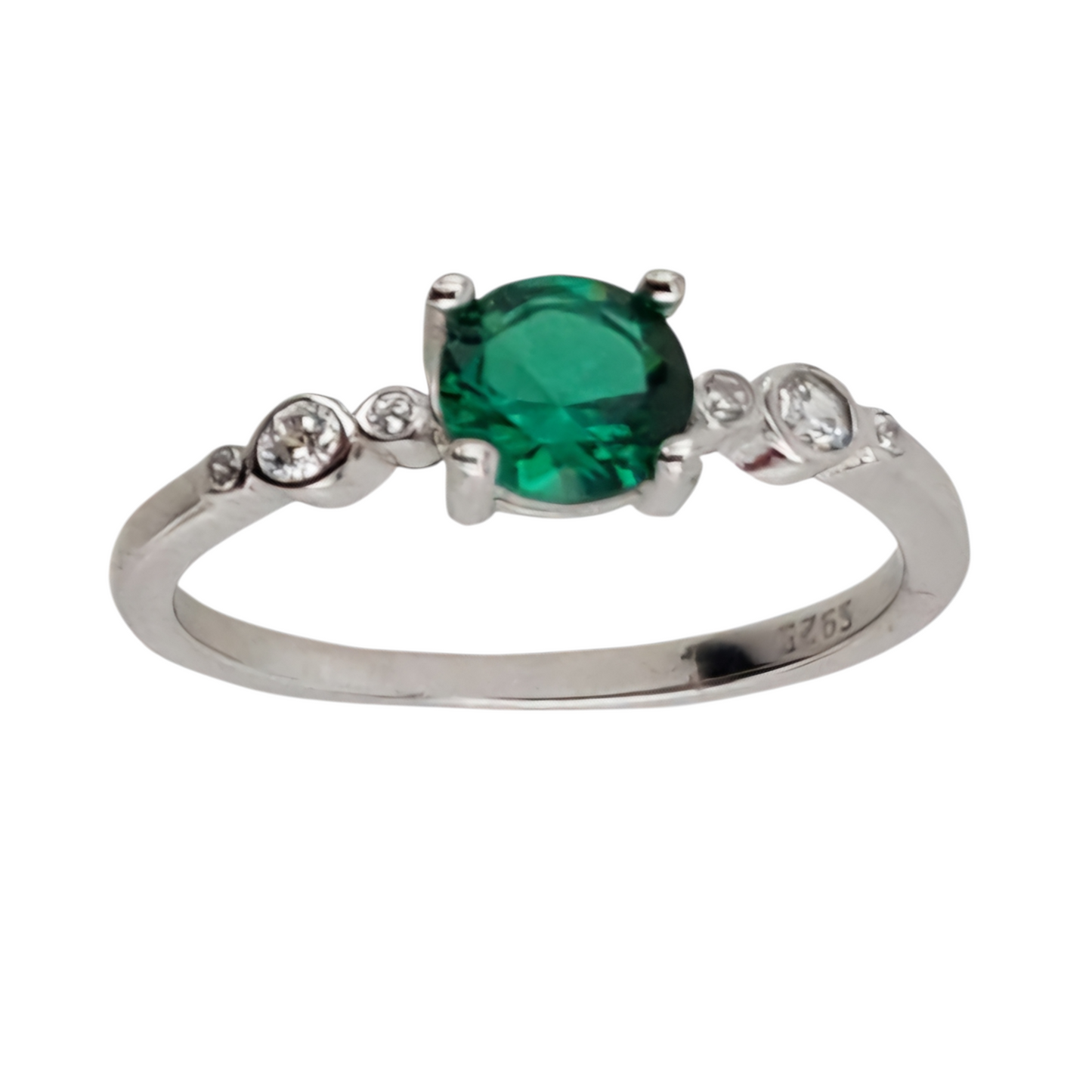 Inel THIA din Argint 925 cu Zirconiu Verde Smarald