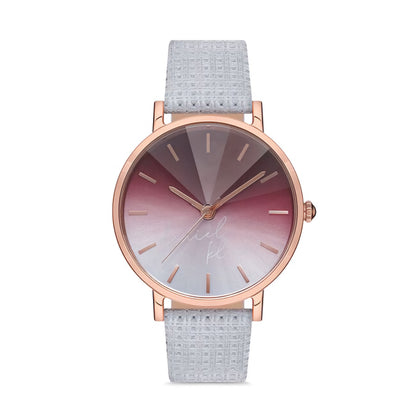 Ceas de Damă Trendy Cadran Bicolor Curea din Piele