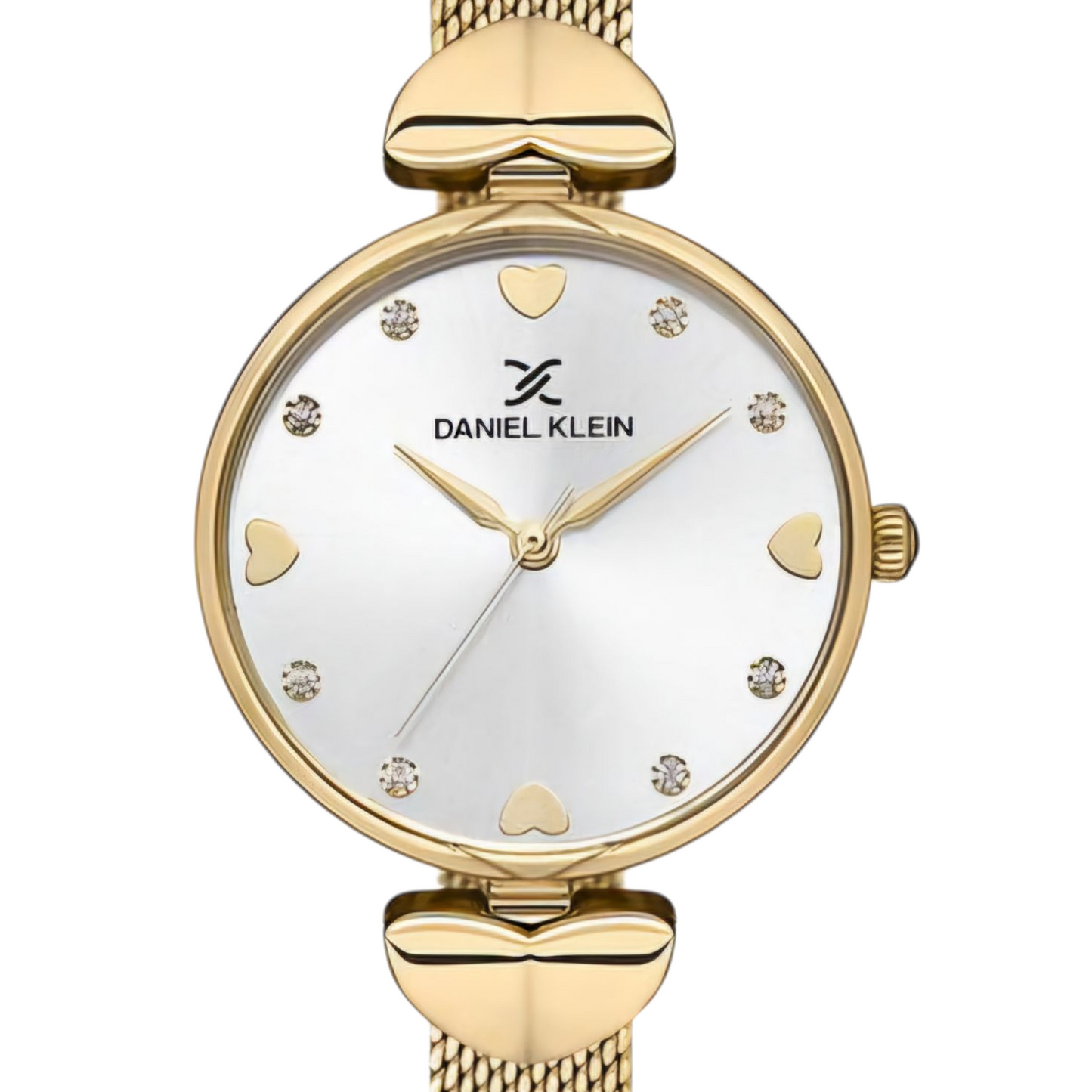 Ceas Daniel Klein Trendy Gold, Cadran cu Inimioare, Brățară Reglabilă