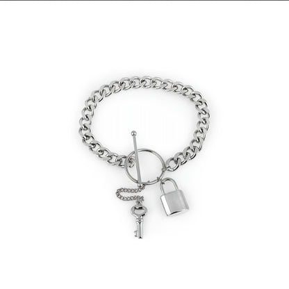 Brățară Daniel Klein Statement Aurie, cu Pandantive Lacăt și Cheie