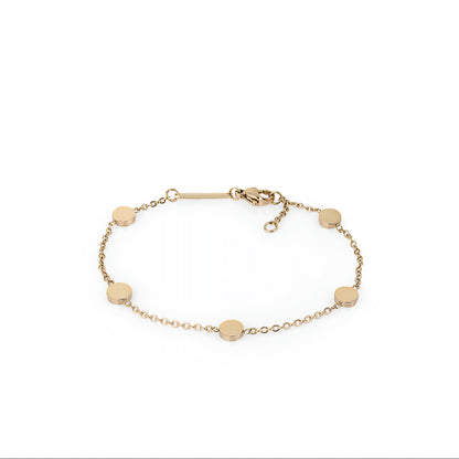 Brățară Daniel Klein de Damă Bicoloră, Lanț Fin cu Accente Circulare Aurii